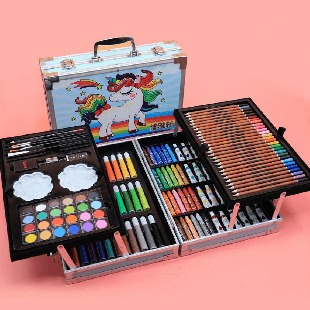 145 Piece Unicorn Painting Drawing Sketching With Metal Case