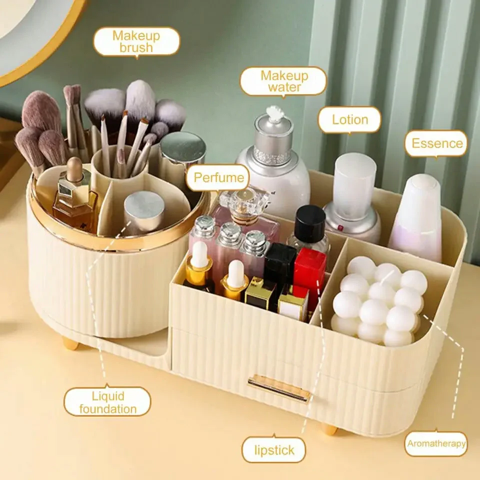 Luxury Cosmetic With Make-up Brushes Organizer