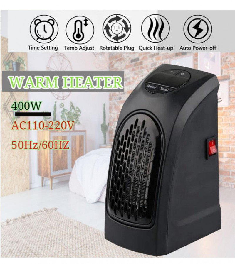 Wall Heater 400W Mini Portable Plug-in Personal 110-220V Space Warmer