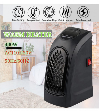 Wall Heater 400W Mini Portable Plug-in Personal 110-220V Space Warmer