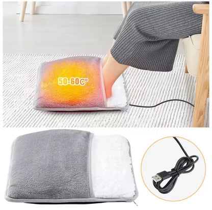 Electric Foot Heating Pad – USB Charging Soft Plush Washable Warmer
