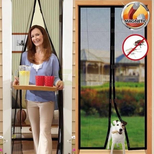 New Magnetic Screen Door, No Drilling Needed, Anti-Mosquito Fly Curtain