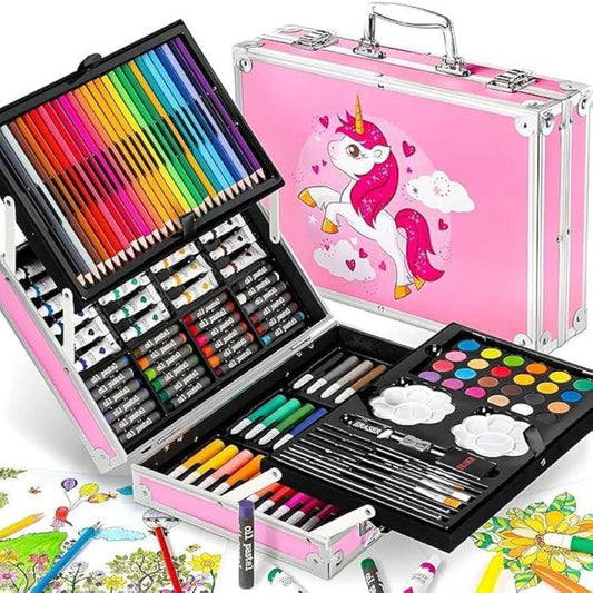 145 Piece Unicorn Painting Drawing Sketching With Metal Case