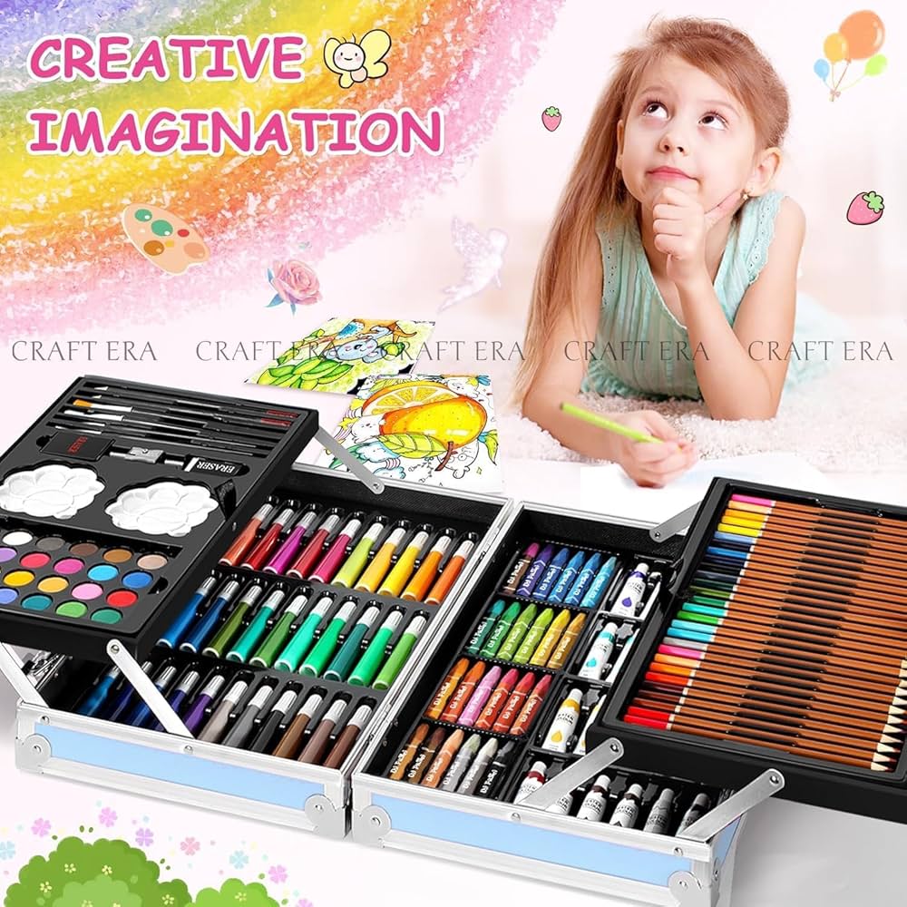 145 Piece Unicorn Painting Drawing Sketching With Metal Case
