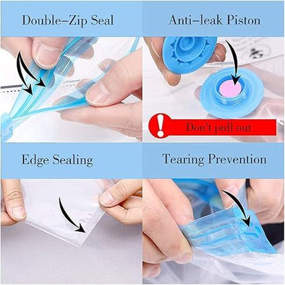 Vacuum Storage Bags  5 Bag And 1 Suction Pump