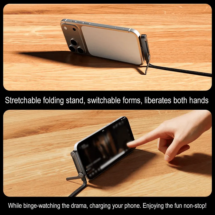 240W Fast Type C Charging Cable with Built in Phone Stand (Generic Quality)