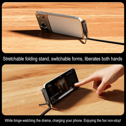 240W Fast Type C Charging Cable with Built in Phone Stand (Generic Quality)