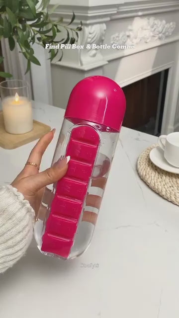 Pill Bottle / Water Bottle with Pill Box